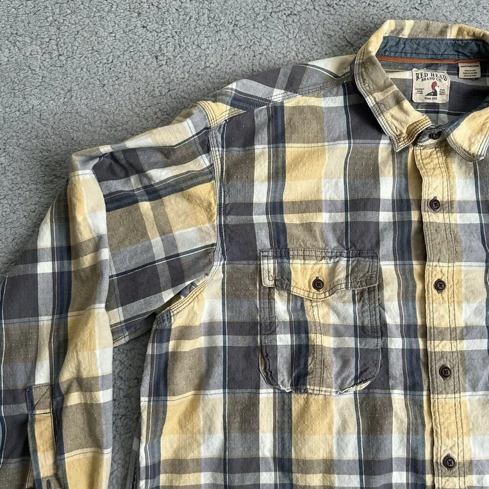 Red Head Flannel Shirt Mens Adult 2 XT Multicolor Plaid Button Up Long Sleeve - Picture 3 of 12